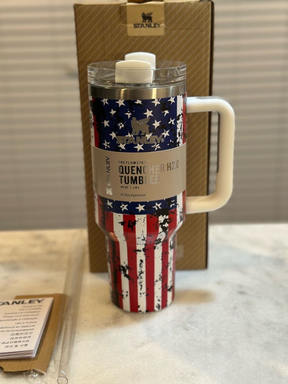 Stanley Stars & Stripes American Flag 40oz Limited Edition Quencher 2.0 Tumbler